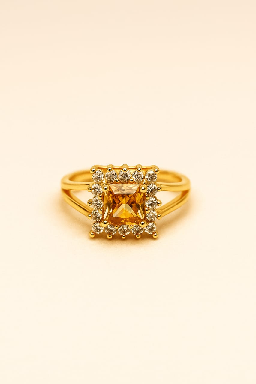 Premium Ring With Golden Brown Stone