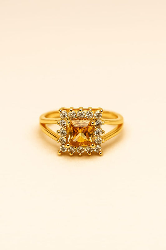 Premium Ring With Golden Brown Stone