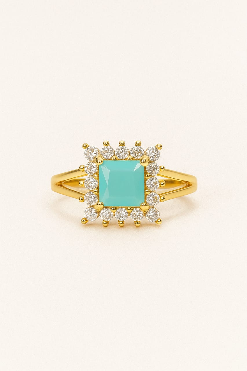 Aquamarine Golden Ring