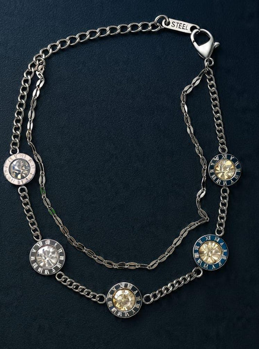 Silver Chrono double layer bracelet