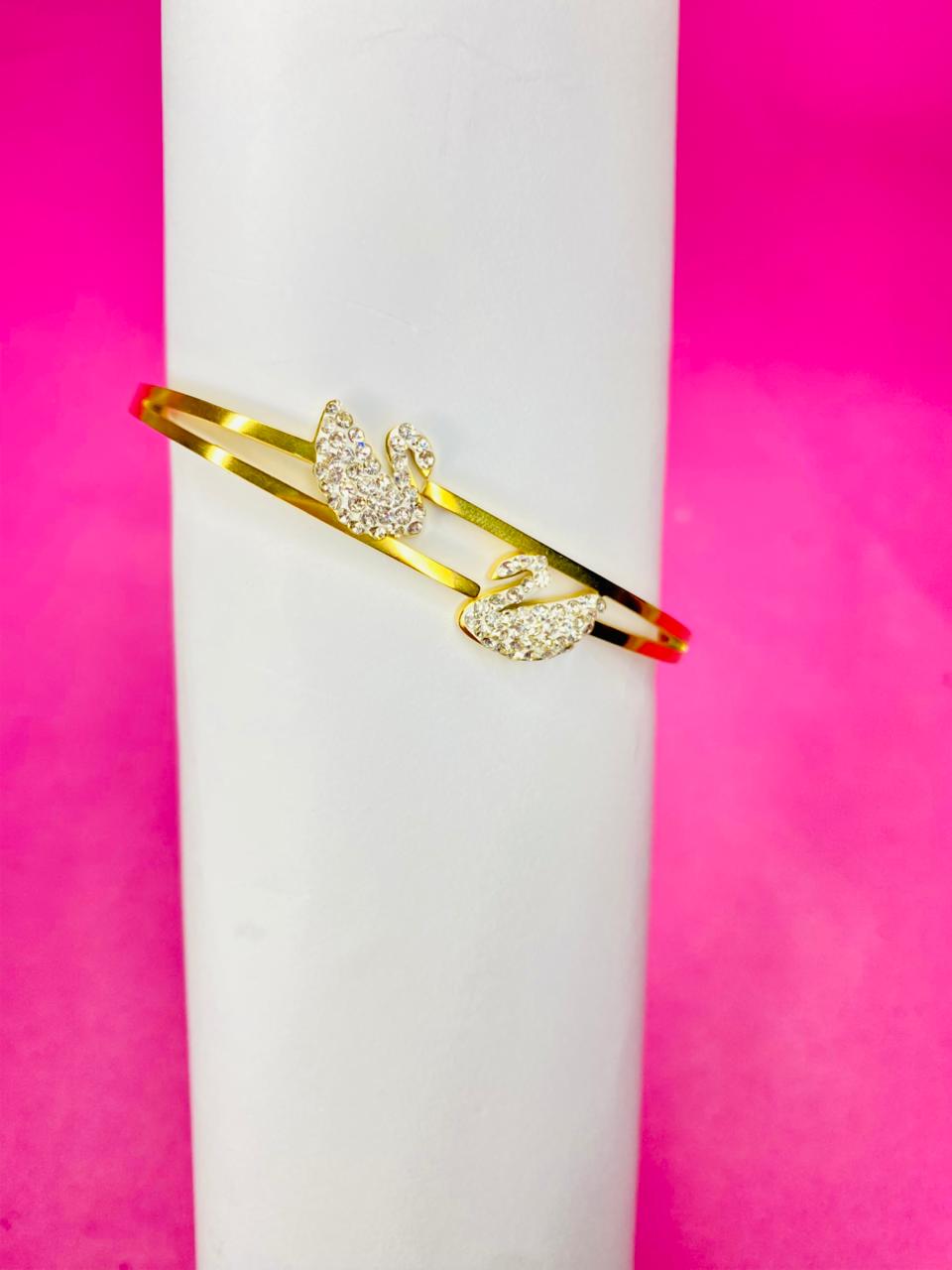 Stainless steel Double Swan Bracelet