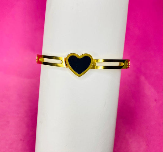 Gold Stainless steel heart-shaped bracelet